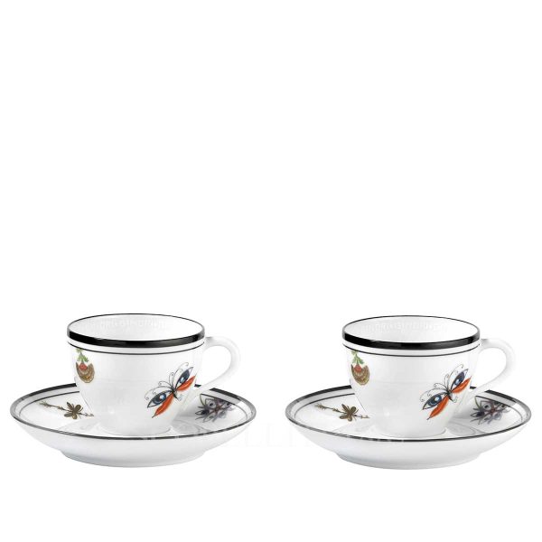 Ginori Gift Set of 2 Coffee Cups Arcadia White