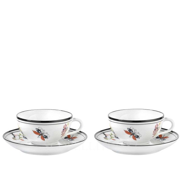 Ginori Gift Set of 2 Tea Cups Arcadia White