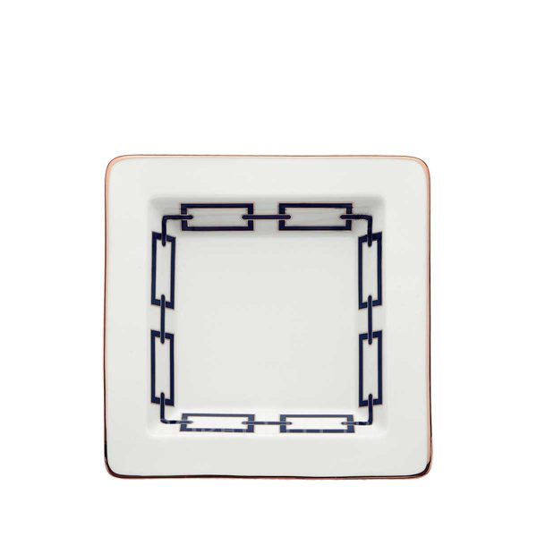 ginori catene blue small square tray