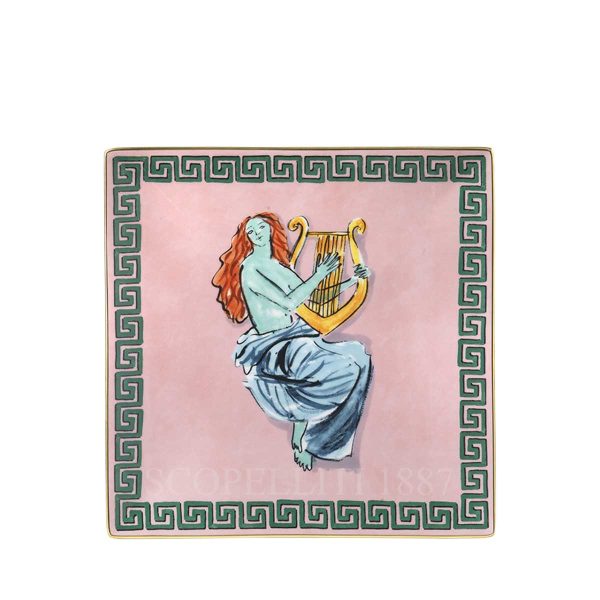 richard ginori square plate pink small il viaggio di nettuno