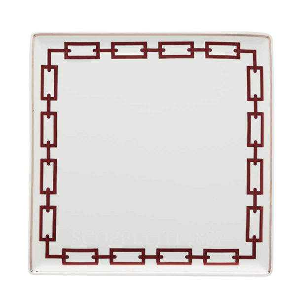 richard ginori square plate large catene red