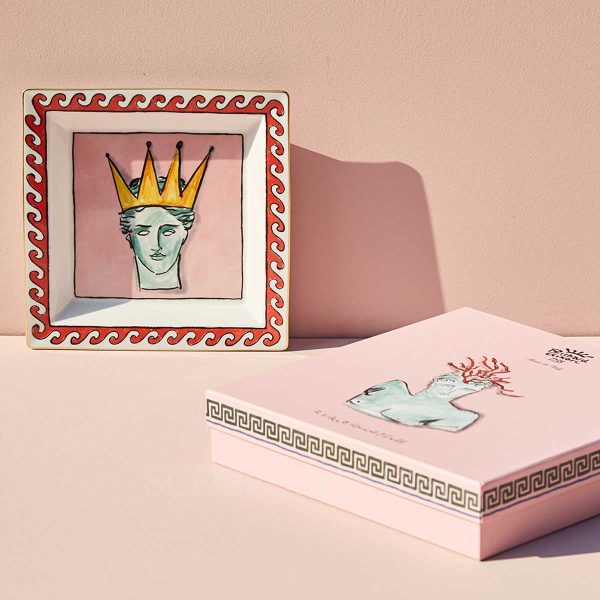 richard ginori square tray large pink il viaggio di nettuno