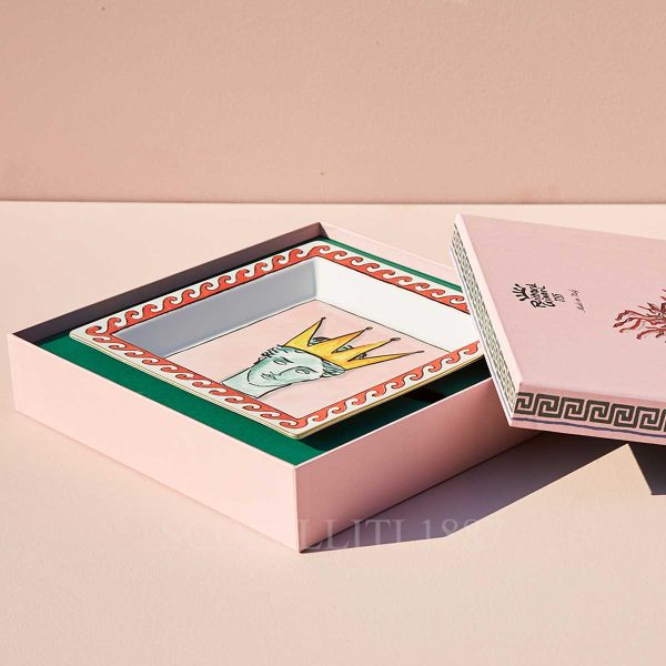 richard ginori square tray large pink il viaggio di nettuno