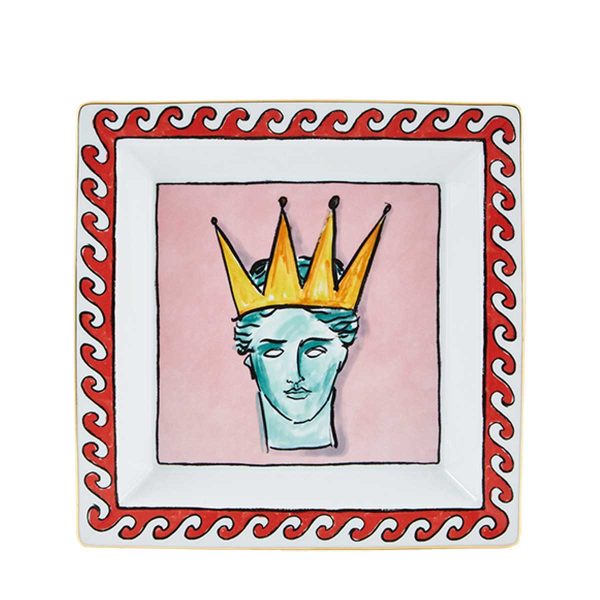 ginori square tray large pink il viaggio di nettuno