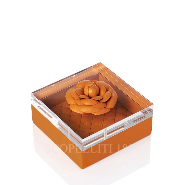 riviere flower leather box orange