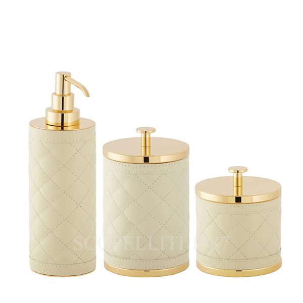riviere luxury bathroom accessories set gold ivory