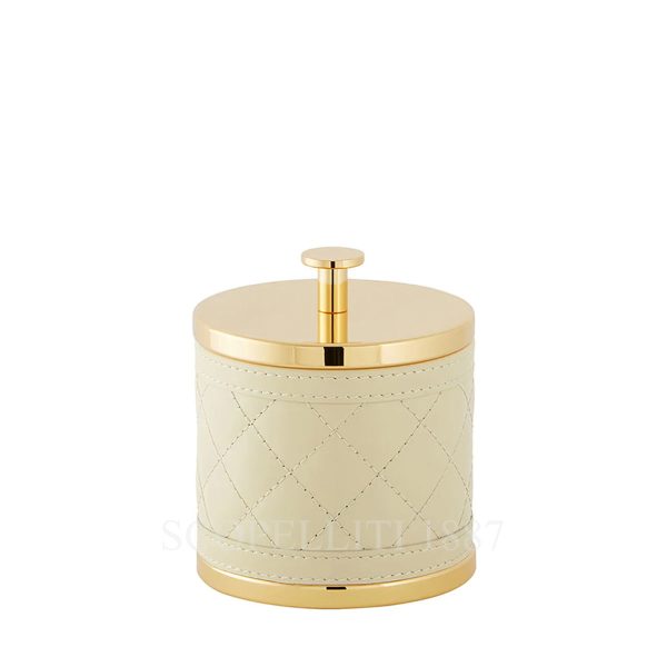 Riviere Luxury Low Box Gold Ivory Leather