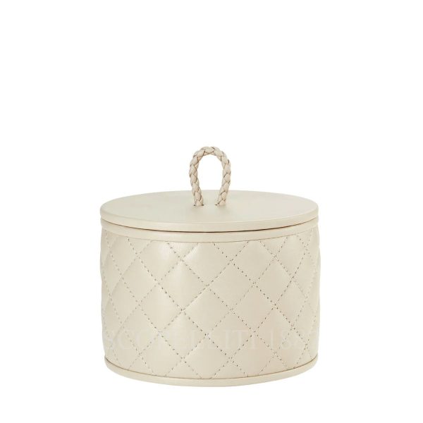 Riviere Round Box Small Ivory Leather