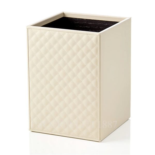 riviere waste paper basket leather vanity