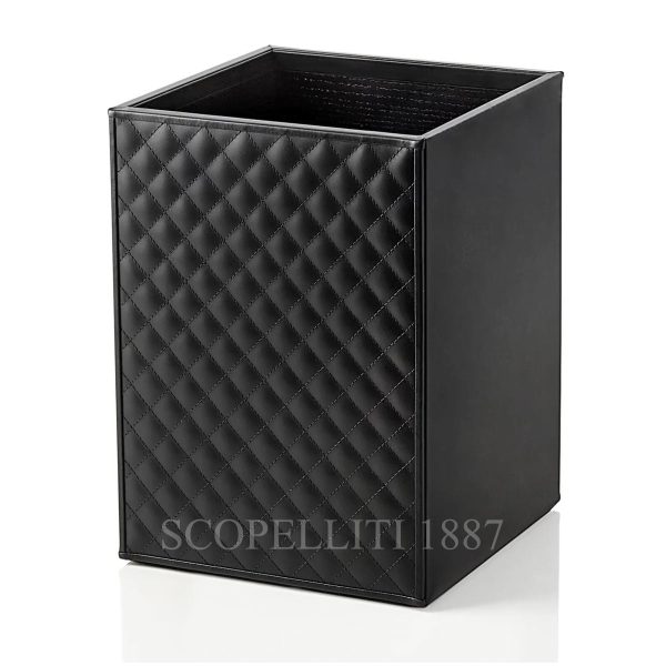 riviere waste paper basket leather vanity black