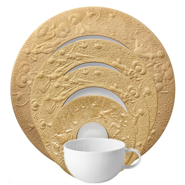 rosenthal studio line magic flute 5 piece place setting gold