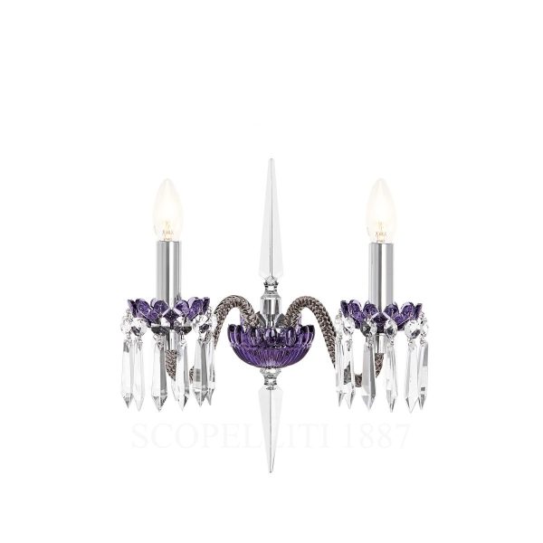 saint louis arlequin sconce 2 light flannel grey and purple light on