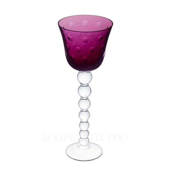 saint louis bubbles amethyst hock glass