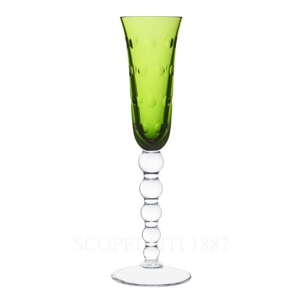saint louis bubbles champagne flutes chartreuse green