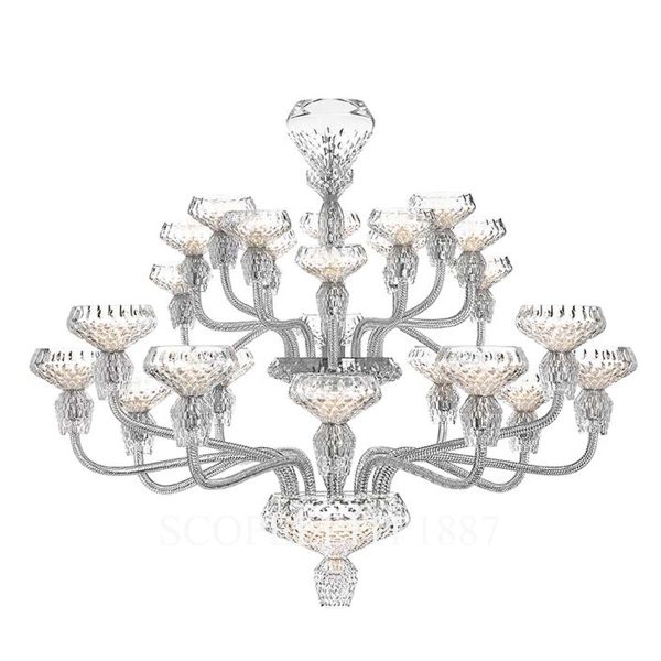 saint louis folia 24 light chandelier chrome light on