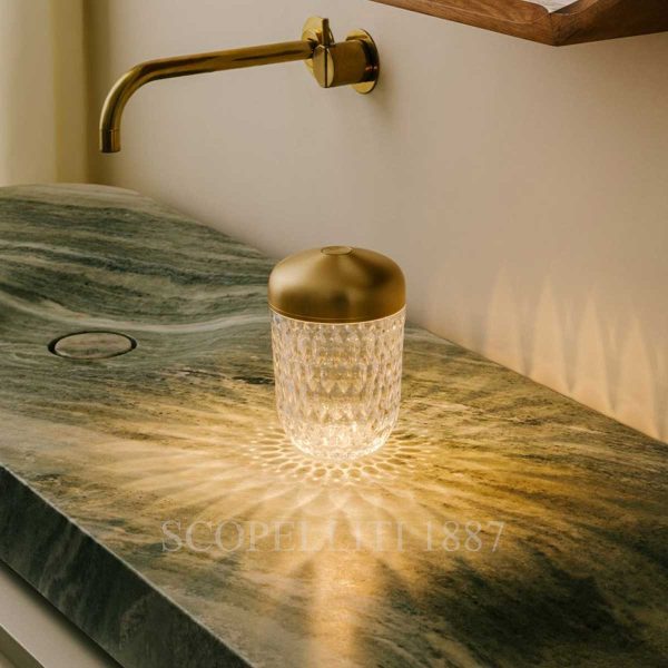 saint louis folia mini portable lamp gold finish