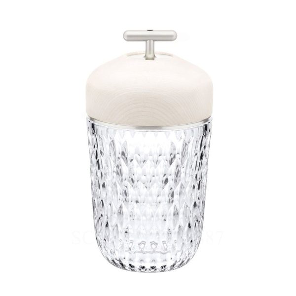 saint louis folia portable lamp white wood silver finish