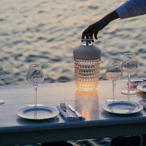 saint louis folia portable lamp white wood silver finish