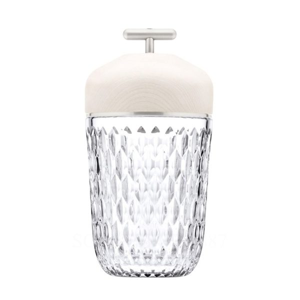 Saint Louis Folia Portable Lamp White Wood Silver