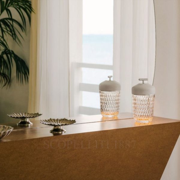 saint louis folia portable lamp white wood silver finish