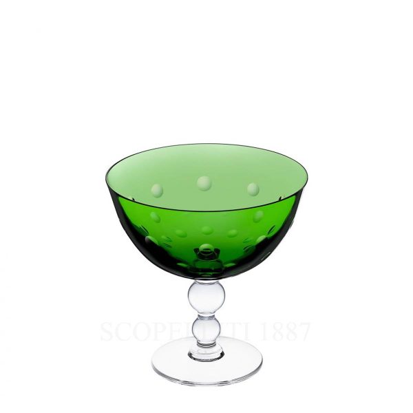 saint louis footed cup green bubble