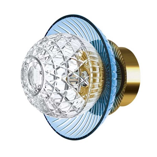 saint louis royal gold finish sky blue cup sconce