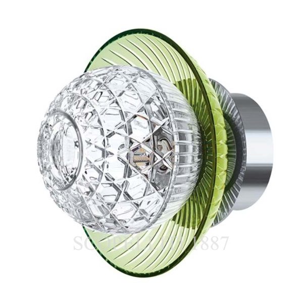 saint louis royal stainless steel finish chartreuse green cup sconce