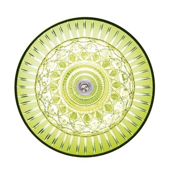 saint louis royal stainless steel finish chartreuse green cup sconce top