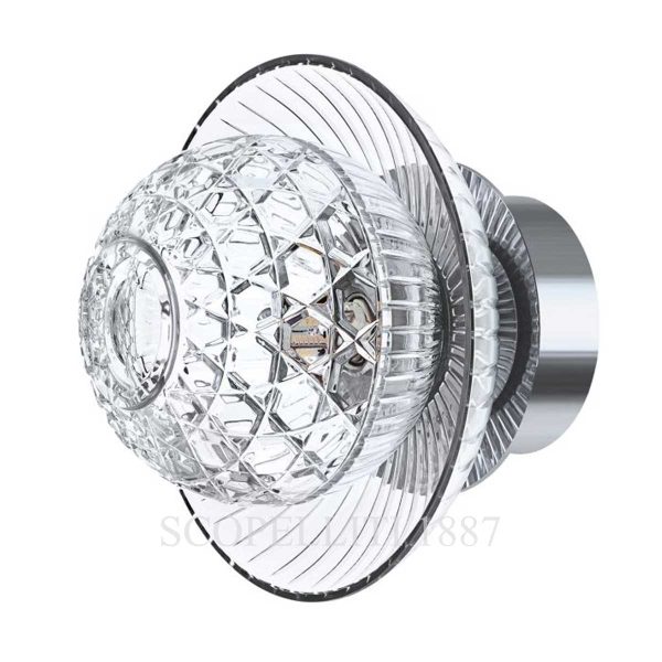 saint louis royal stainless steel finish clear cup sconce