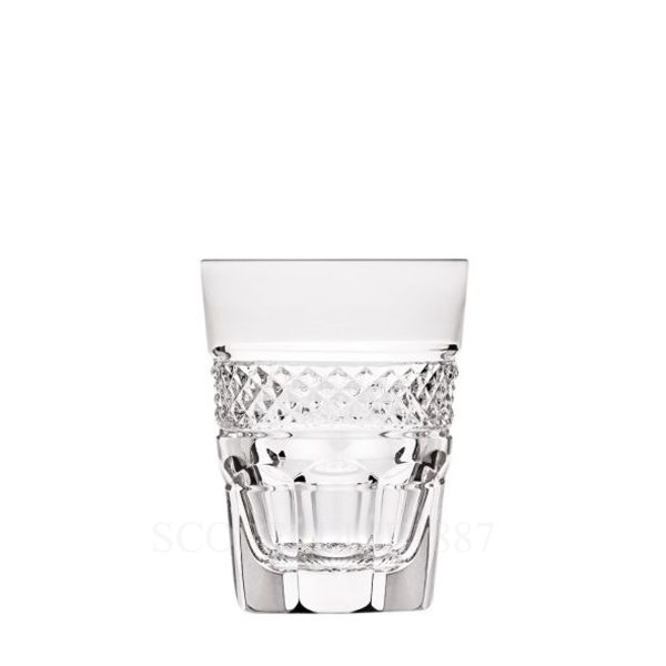 saint louis trianon clear shot tumbler in hand-cut crystal, part of collectible saint louis glassware