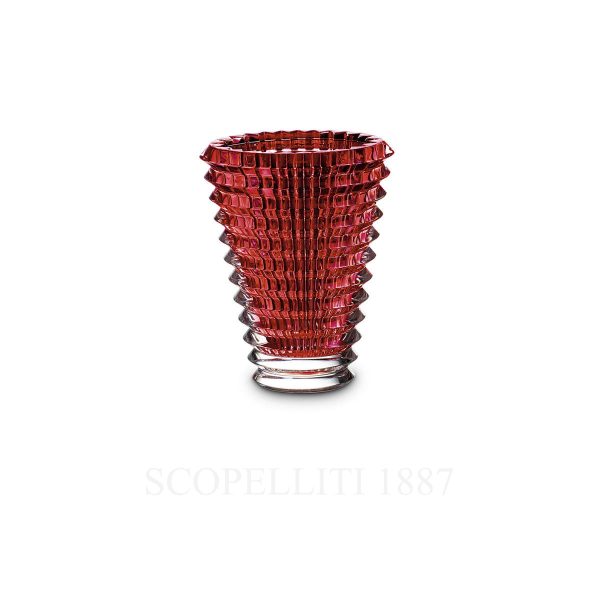 baccarat eye oval vase small red