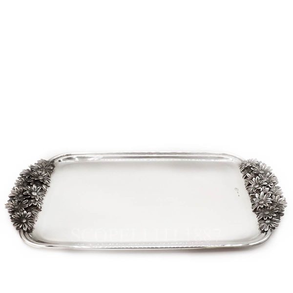 raspini silver tray daisies