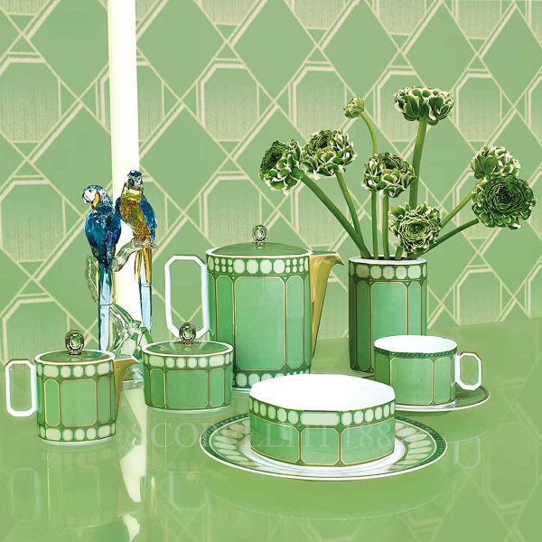 swarovski rosenthal green dinner table setting