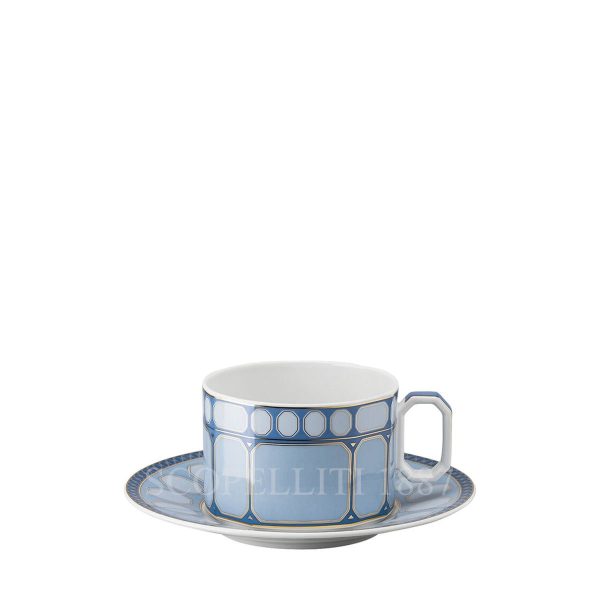 swarovski rosenthal signum azure tea cup with saucer