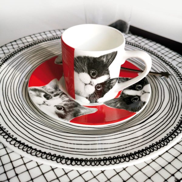 taitu espresso cup saucer cat