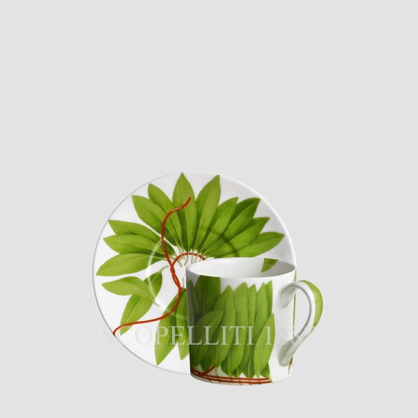 Taitù Fil Rouge Foglie Espresso Cup with Saucer