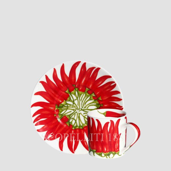 Taitù Red Pepper Espresso Cup with Saucer