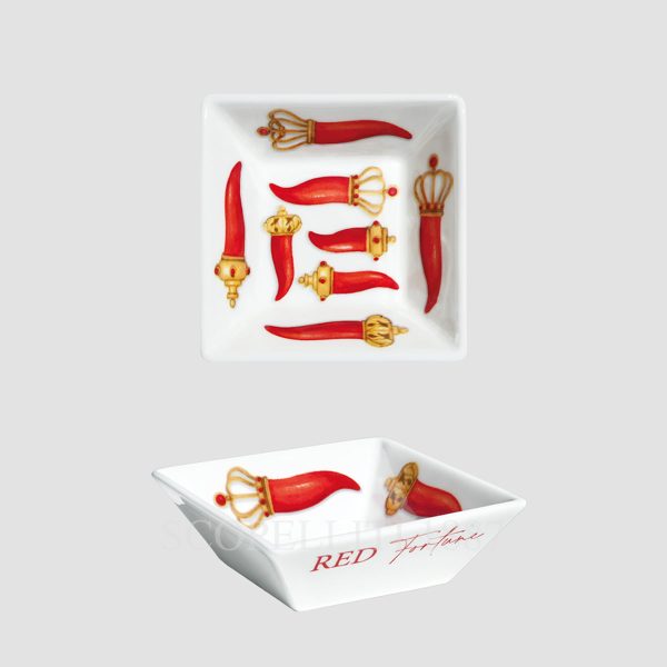 Taitù Red Fortune Square small Dish