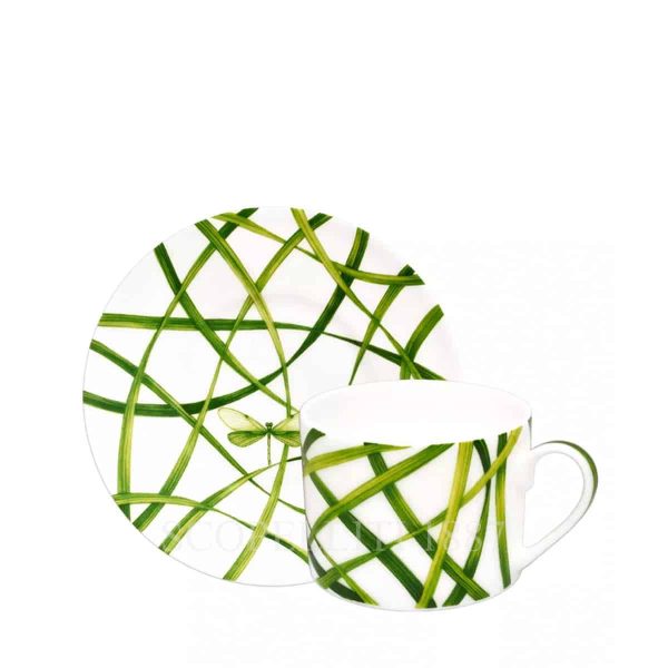 tea cup saucer taitu life in green