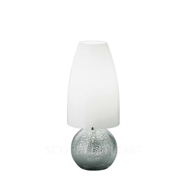 venini argea table lamp milk white with silver leaf