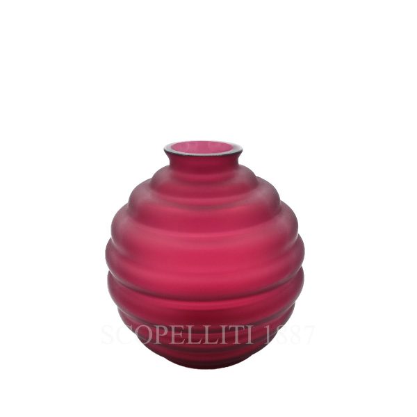 venini deco vase magenta transparent sandblasted small