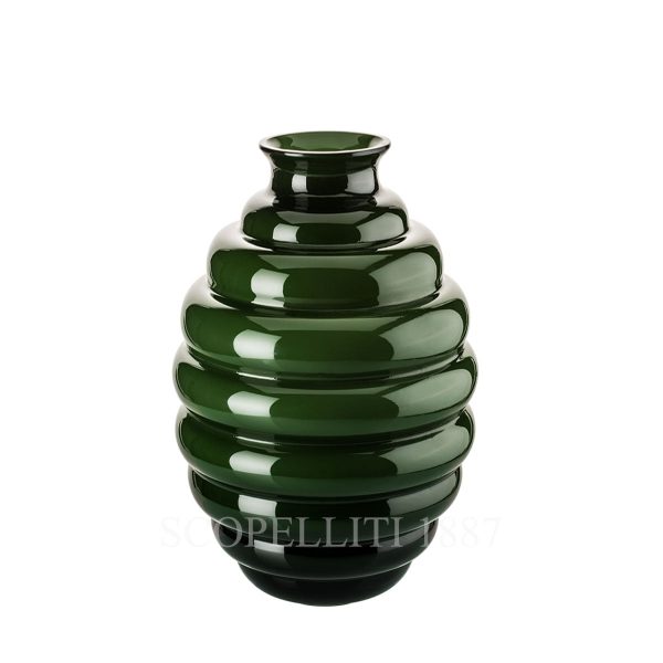 venini deco vase tall green