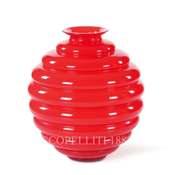 venini deco vase large red