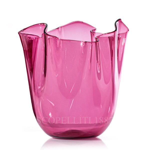 venini fazzoletto vase magenta transparent glossy large