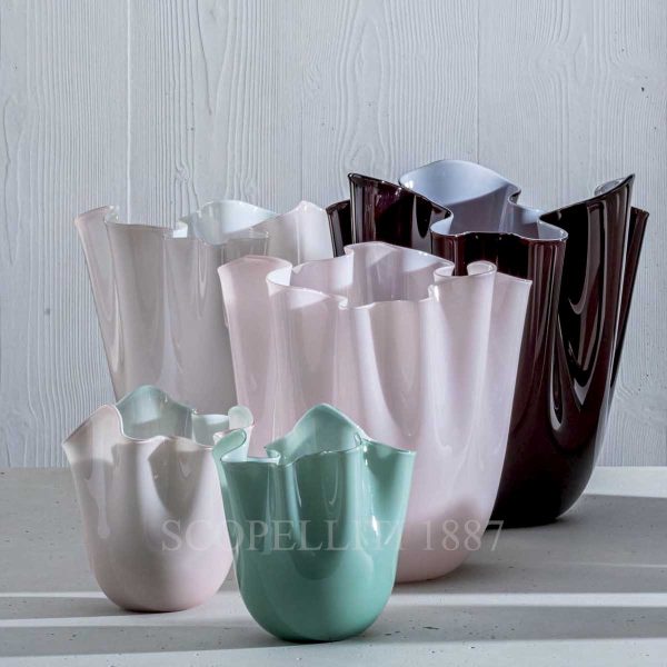 venini fazzoletto rio green powder pink ox blood