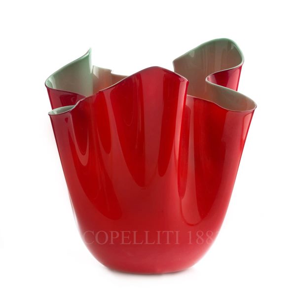 venini fazzoletto vase large red apple green