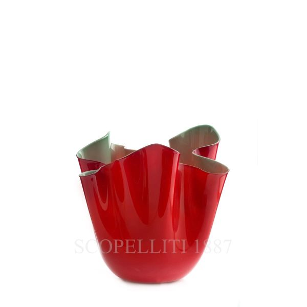 venini fazzoletto vase small red apple green