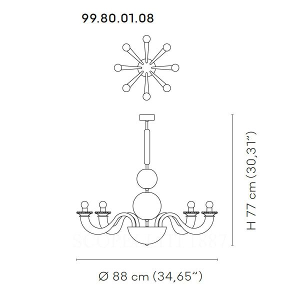 venini gio ponti chandelier 8 lights