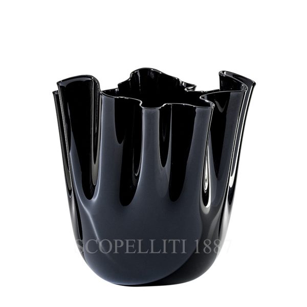 venini fazzoletto vase medium black