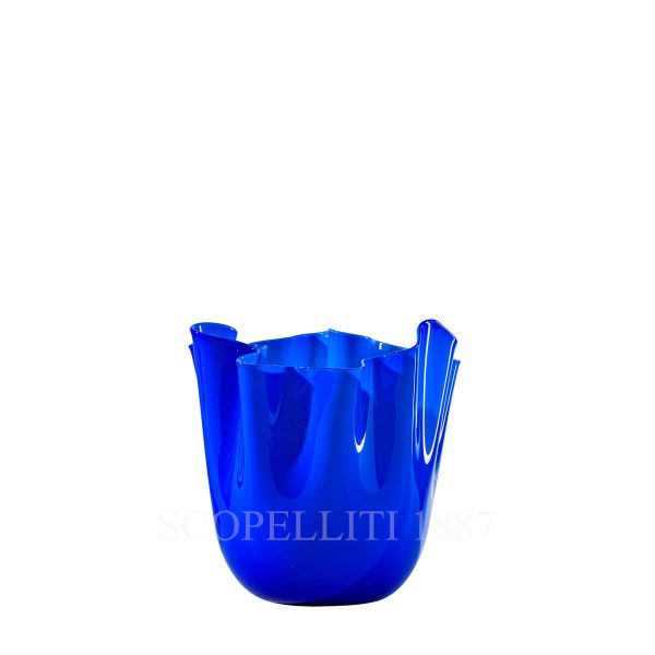 venini fazzoletto vase small blue sapphire